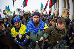 Сторонники Саакашвили у Октябрьского дворца