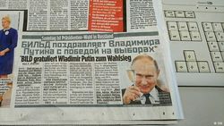 Bild заранее по-русски поздравила Путина с победой