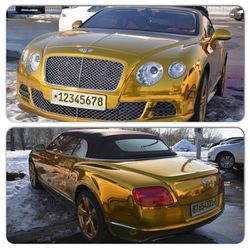 Такого нет и в Москве: по Киеву ездит золотой Bentley 