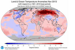 Ноябрь 2013 года стал самым теплым за всю историю наблюдений 