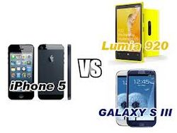 Galaxy S III, Lumia 920, iPhone 5  