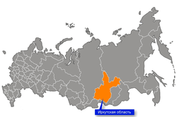 Иркутская область на карте России