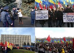 В Одессе митинговали против фашизма, не обошлось без скандалов