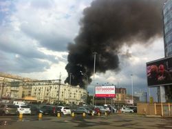 пожар в северной части Москвы.