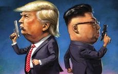  Карикатура на обоюдные угрозы Дональда Трампа и Ким Чен Ына  (Newsweek)