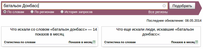 Батальон Донбасс в Яндексе